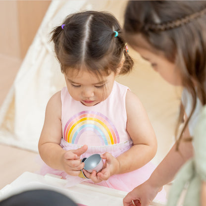 Party Series - Rainbow Tiered Dress in Pink by Le Petit Society — image 3