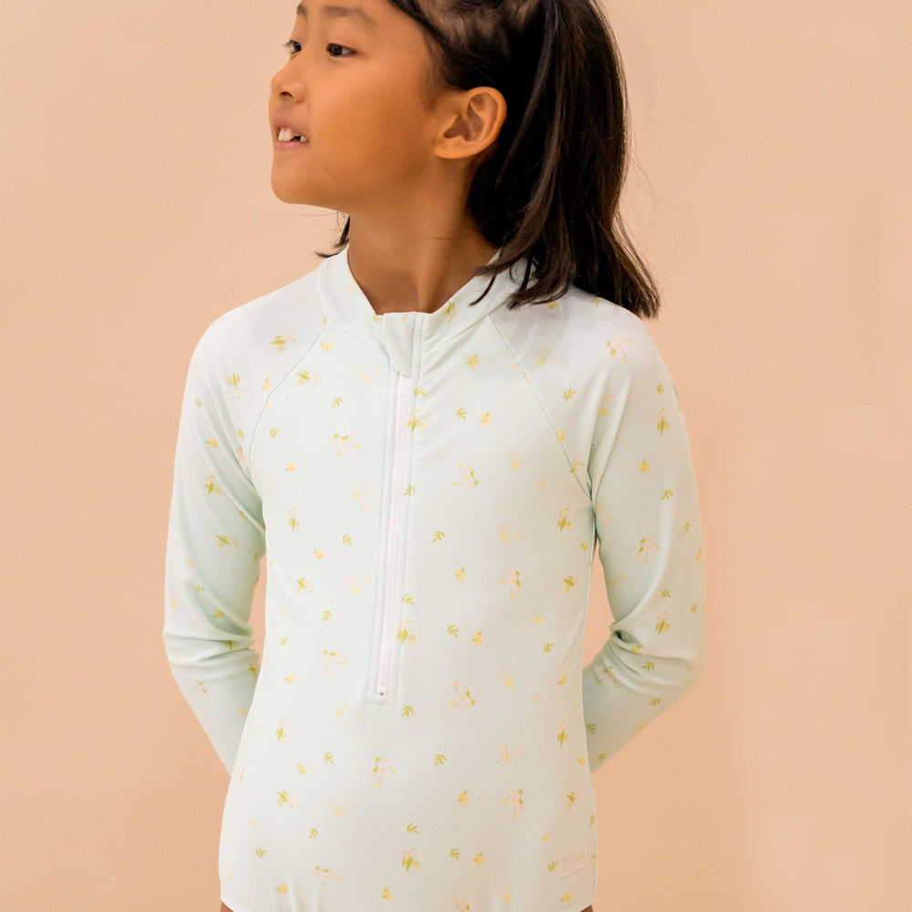 Rash Suit in Mint Floral Print by Le Petit Society — image 5
