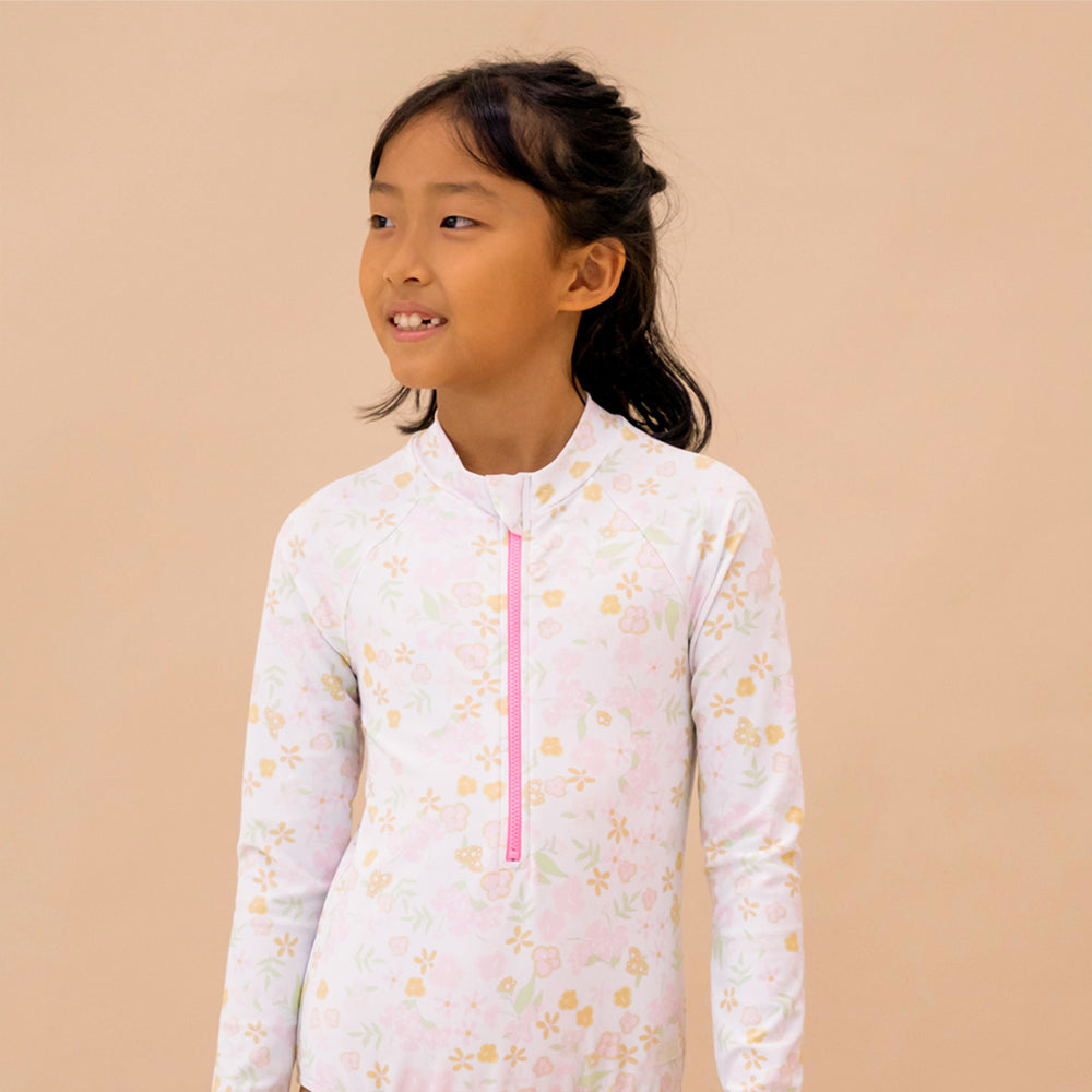 Rash Suit in Pastel Floral Print by Le Petit Society — image 3