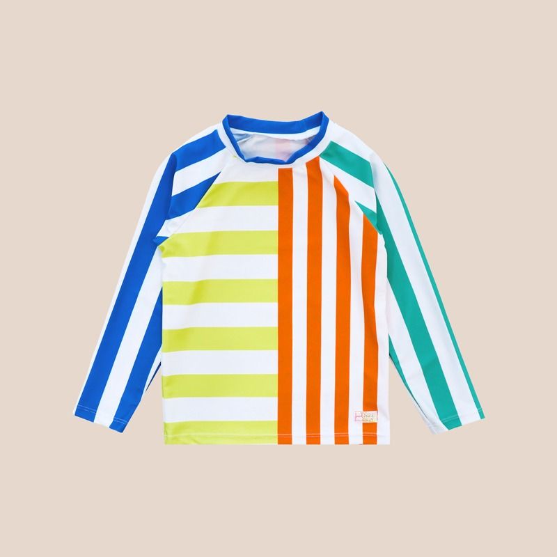 Rash Swim Top in Rainbow Stripes by Le Petit Society — image 9