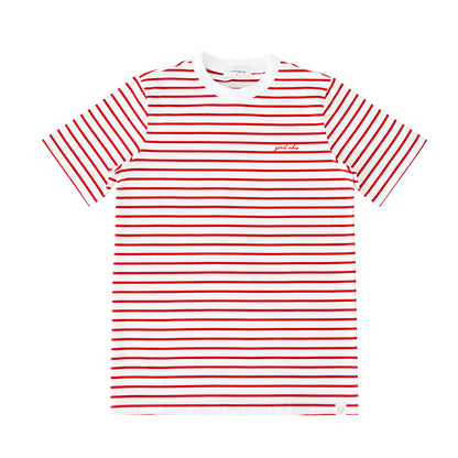 Family Tees - Personalisable Adult Striped Tee in Red (Unisex) by Le Petit Society — image 3