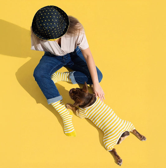 Crew Socks in Banana by Selenight Co x Pat Law