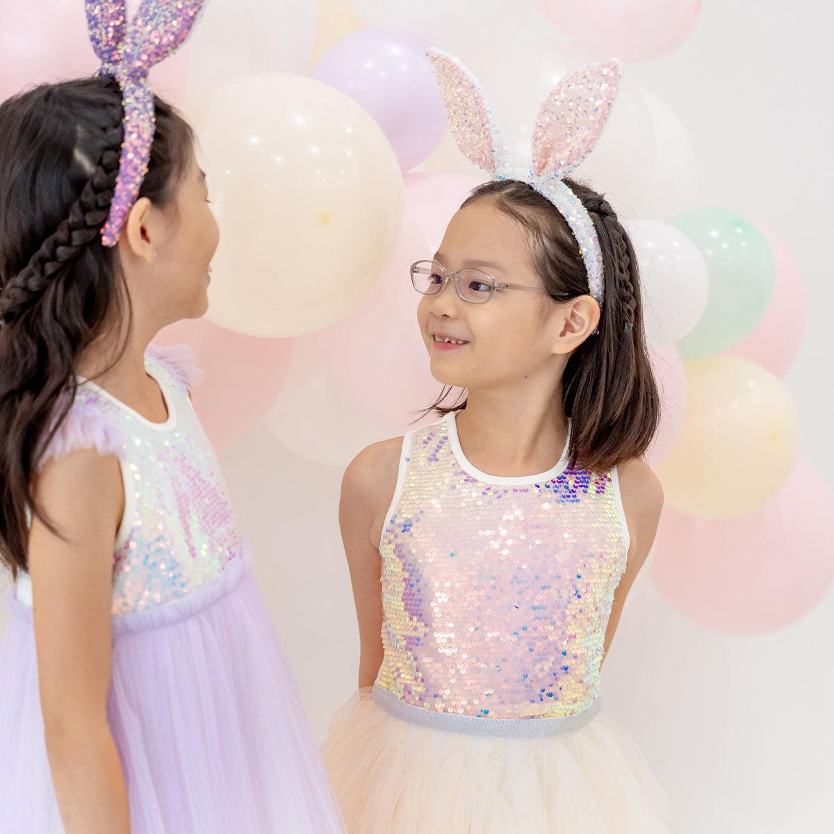 *New* Sequin Bunny Headband in White by Le Petit Society — image 3