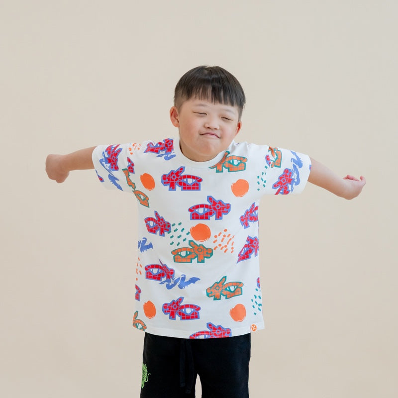 A Singapore Series - Kids Tee in Festive Dragon Playground Print by Le Petit Society