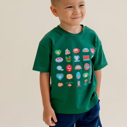 A Singapore Series - Foodie Kids Tee in Green by Le Petit Society — image 3