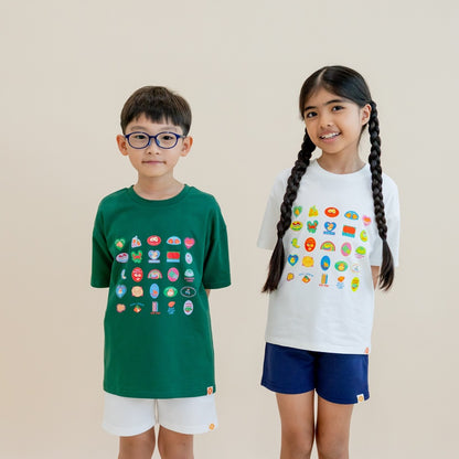 A Singapore Series - Foodie Kids Tee in Green by Le Petit Society — image 5