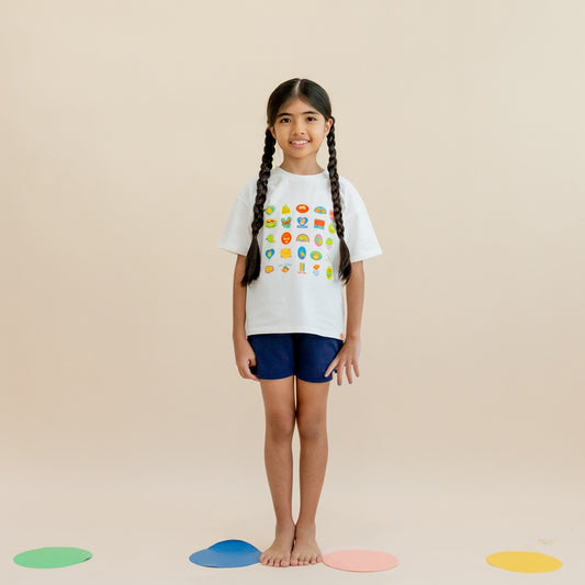 A Singapore Series - Foodie Kids Tee in White by Le Petit Society
