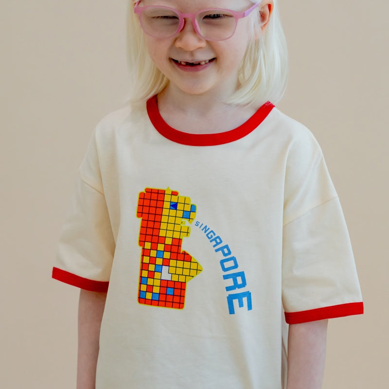 A Singapore Series - Merlion Kids Tee in Yellow by Le Petit Society — image 4