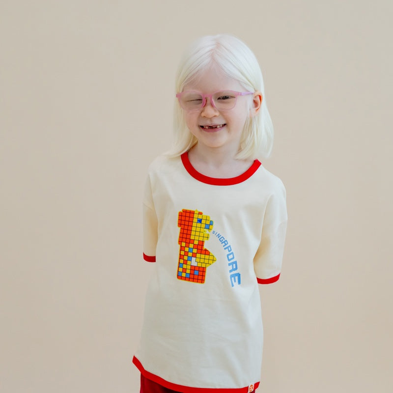 A Singapore Series - Merlion Kids Tee in Yellow by Le Petit Society