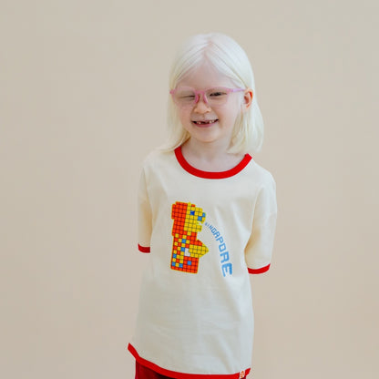 A Singapore Series - Merlion Kids Tee in Yellow by Le Petit Society