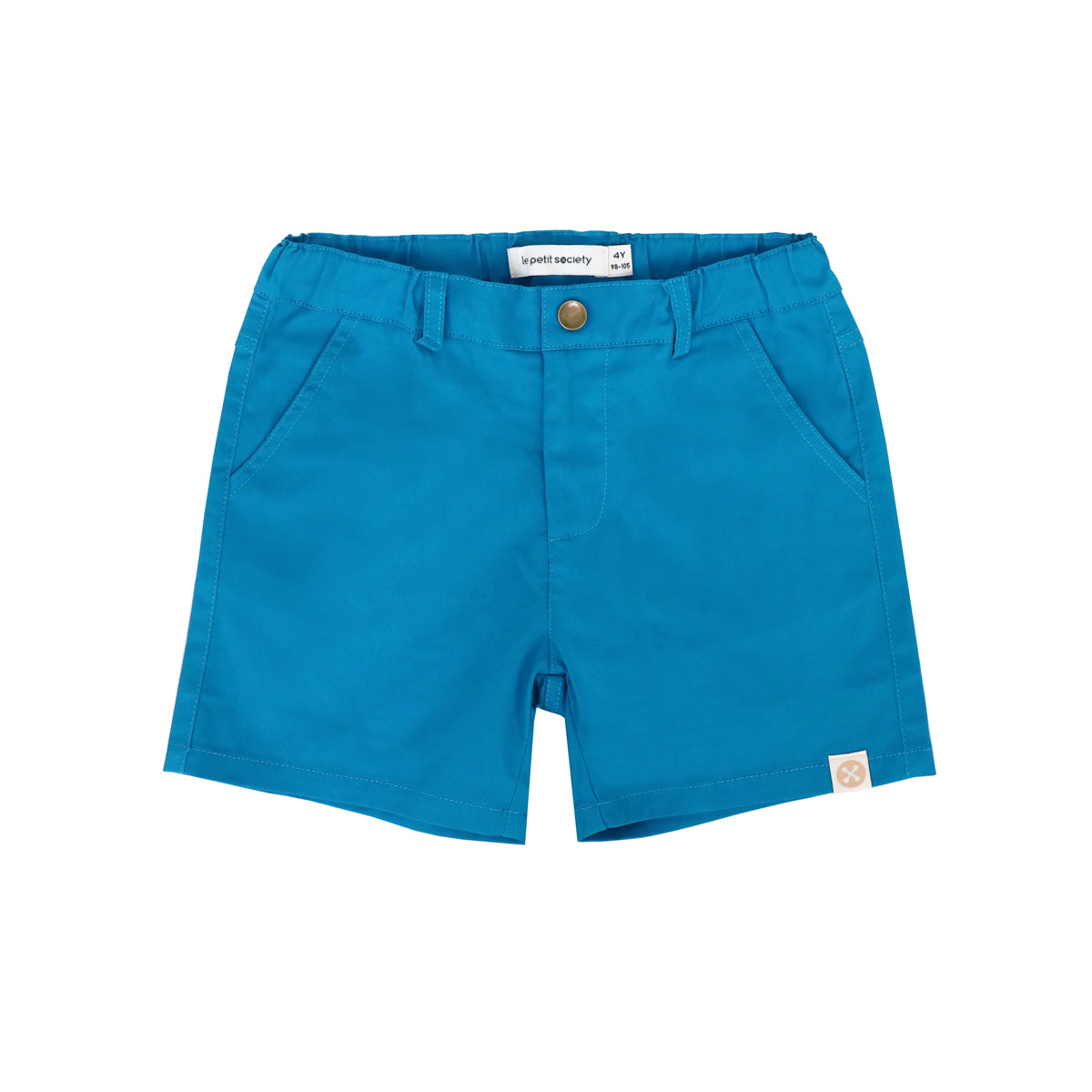 Bermuda Shorts with Adjustable Waistband in Cobalt Blue by Le Petit Society