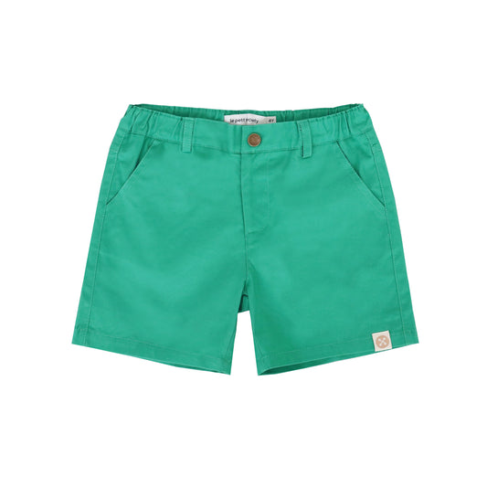 Bermuda Shorts with Adjustable Waistband in Jade by Le Petit Society