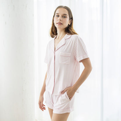 Signature Pyjamas Set in Pink Stripes by Selenight Co — image 4