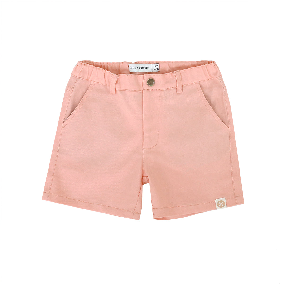 Bermuda Shorts with Adjustable Waistband in Salmon Pink by Le Petit Society — image 5
