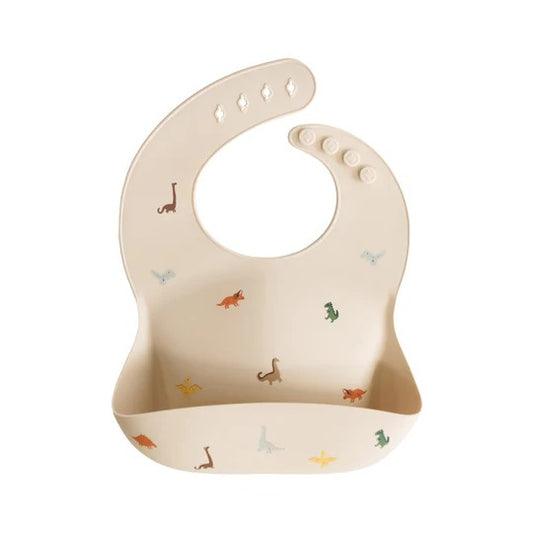 Silicone Bib in Dinosaurs by Mushie