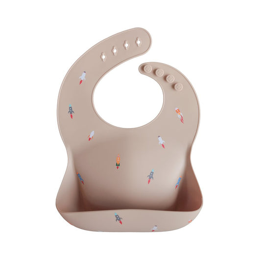Silicone Bib in Rocket by Mushie