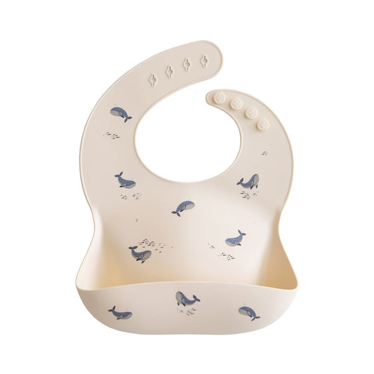 Silicone Bib in Whales by Mushie