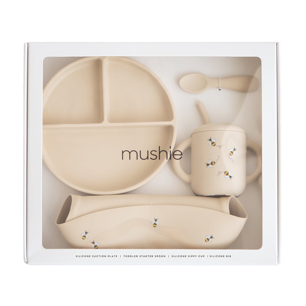 Silicone Feeding Toddler Set in Bees by Mushie