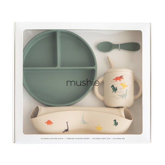 Silicone Feeding Toddler Set in Dino by Mushie