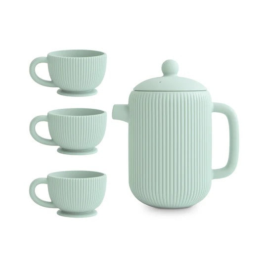 Silicone Play Tea Set in Cambridge Blue by Mushie