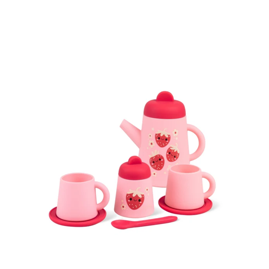 Silicone Tea Set in Strawberry Patch by Tiger Tribe