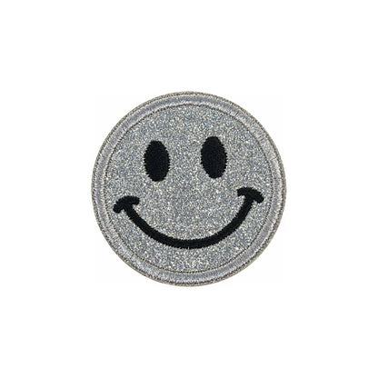 Silver Smiley large sticker patch