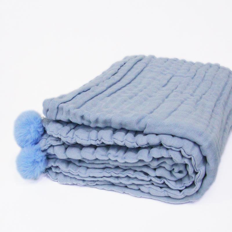 Keepsake Kids/Adult Single Blanket in Baby Blue (Personalisable) by Le Petit Society — image 3