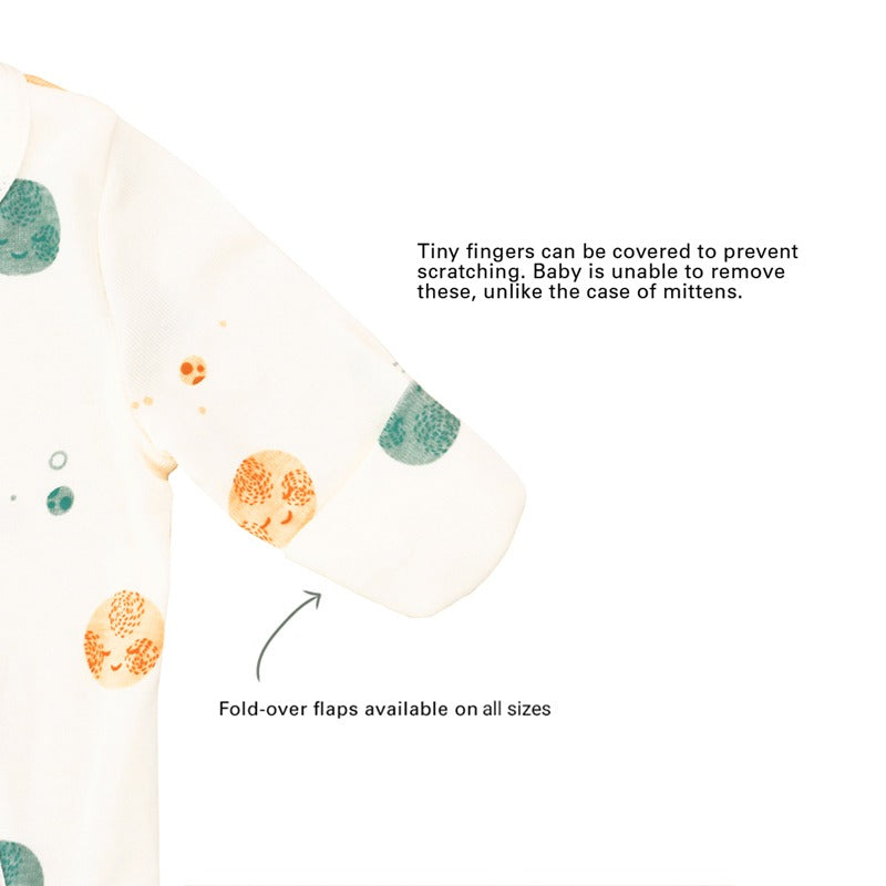 Baby Organic Zip Sleepsuit with Foldable Mittens & Footies in Planets by Le Petit Society — image 8