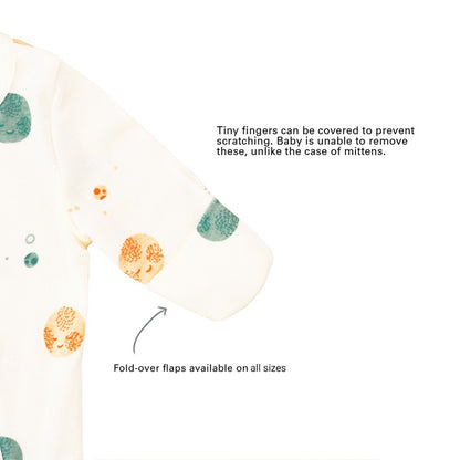 Baby Organic Zip Sleepsuit with Foldable Mittens & Footies in Planets by Le Petit Society — image 8