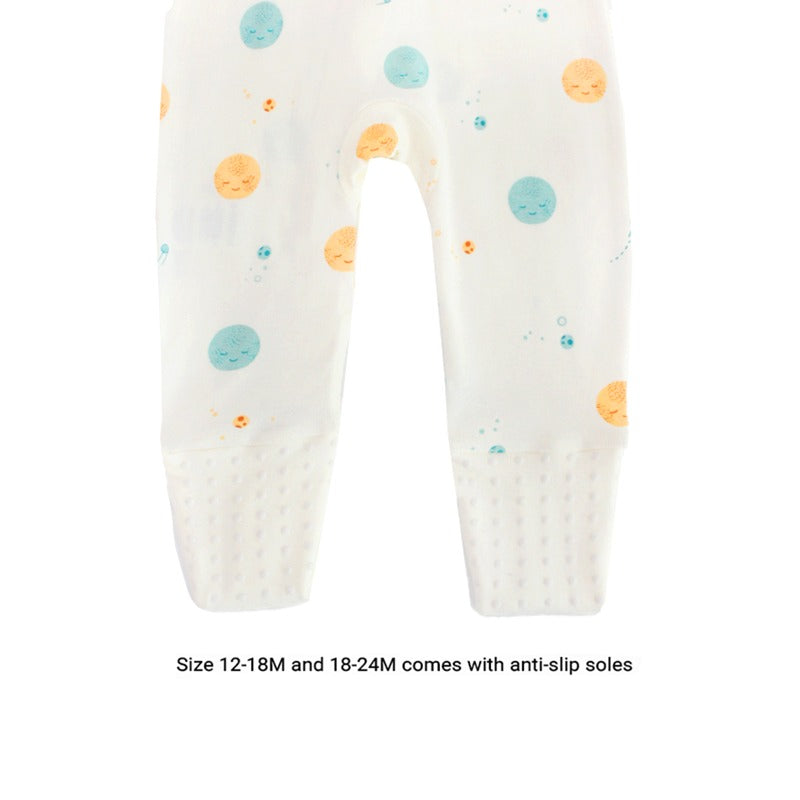 Baby Organic Zip Sleepsuit with Foldable Mittens & Footies in Planets by Le Petit Society — image 11