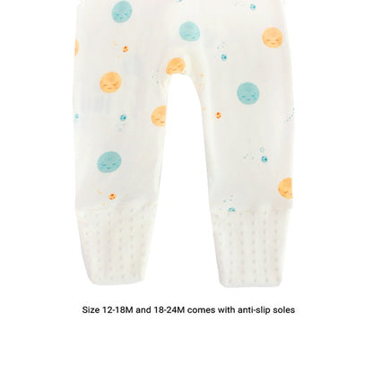 Baby Organic Zip Sleepsuit with Foldable Mittens & Footies in Planets by Le Petit Society — image 11