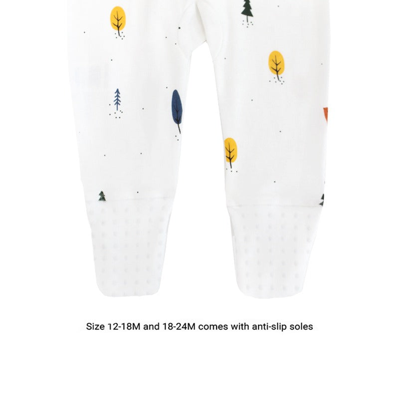 Baby Organic Zip Sleepsuit with Foldable Mittens & Footies in Bear by Le Petit Society — image 8