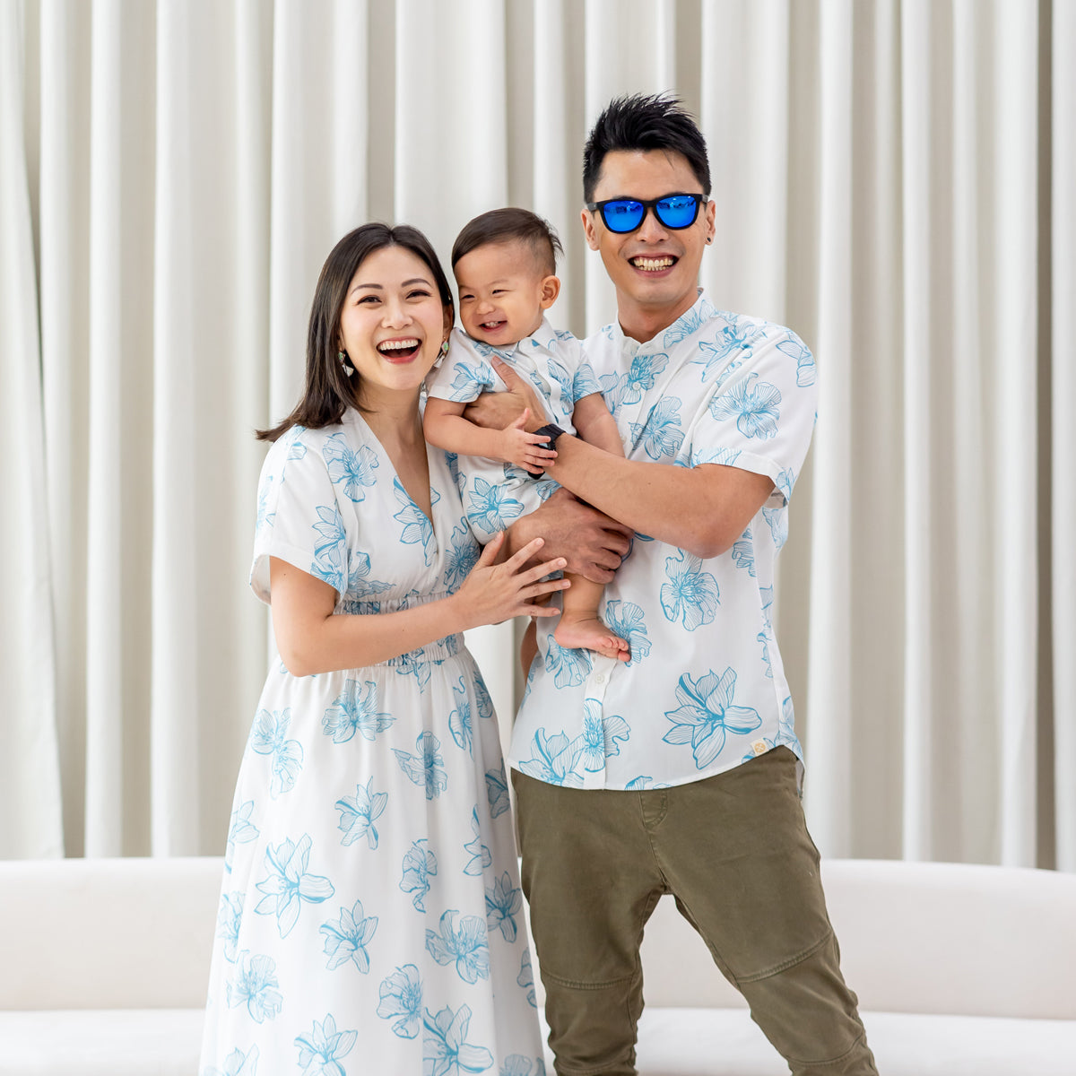 Spring Series - Baby Boy Jersey Romper in White Magnolia by Le Petit Society — image 3