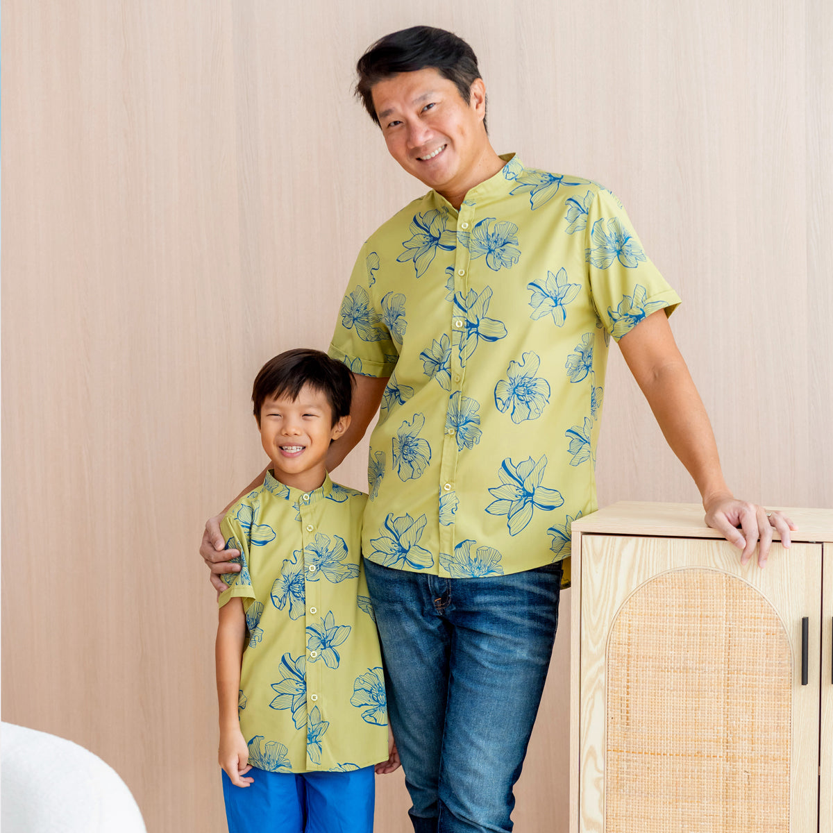 Spring Series - Boys Shirt in Jade Magnolia by Le Petit Society