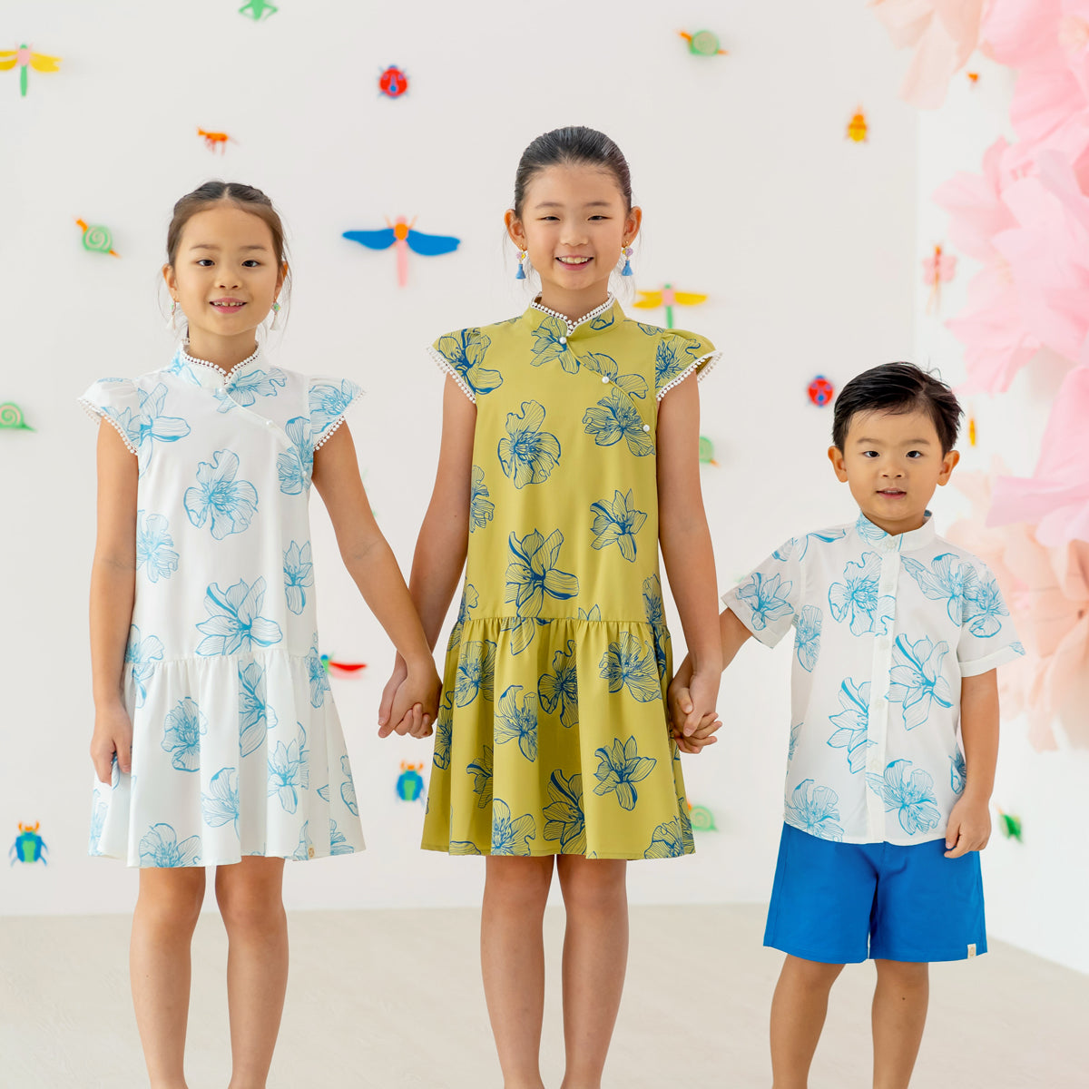 Spring Series - Girls Cheongsam in Jade Magnolia by Le Petit Society — image 7