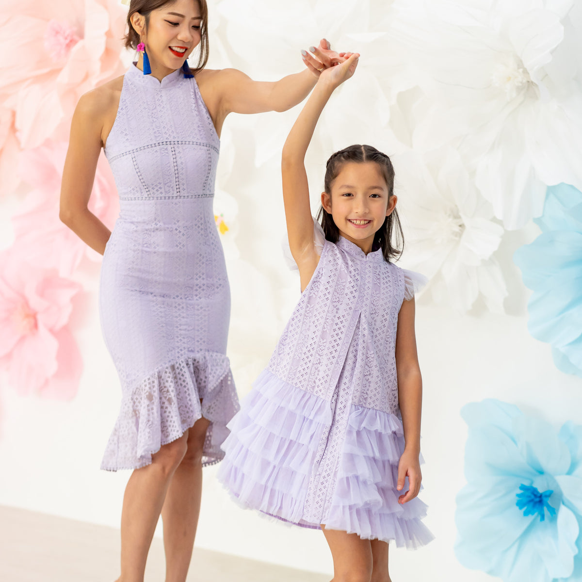 Spring Series in Girls Purple Lace Tulle Dress by Le Petit Society — image 5