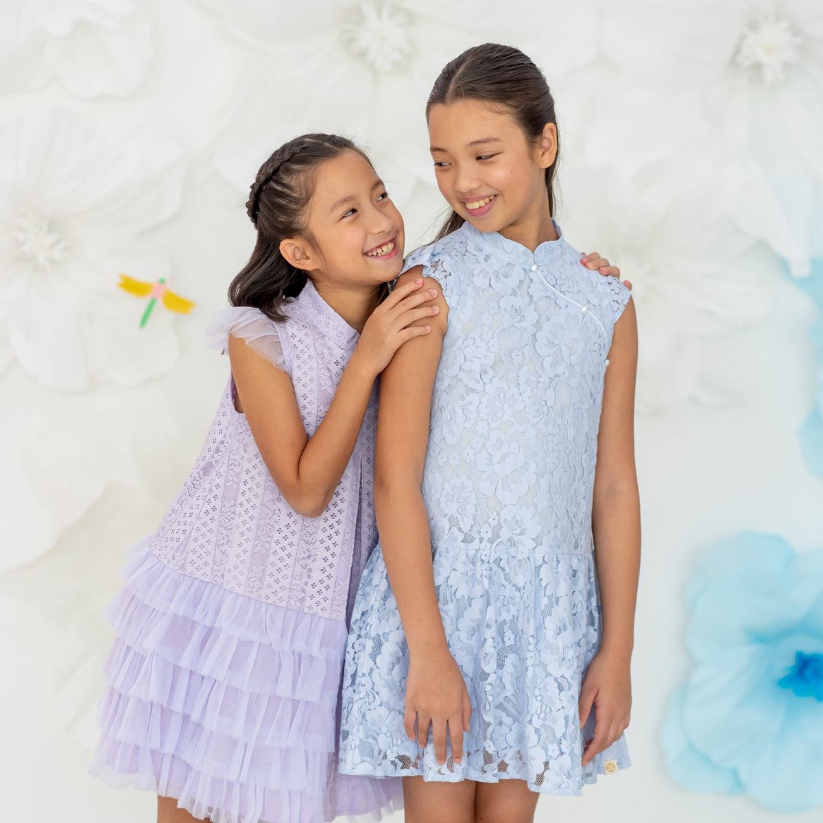 Spring Series in Girls Purple Lace Tulle Dress by Le Petit Society — image 6