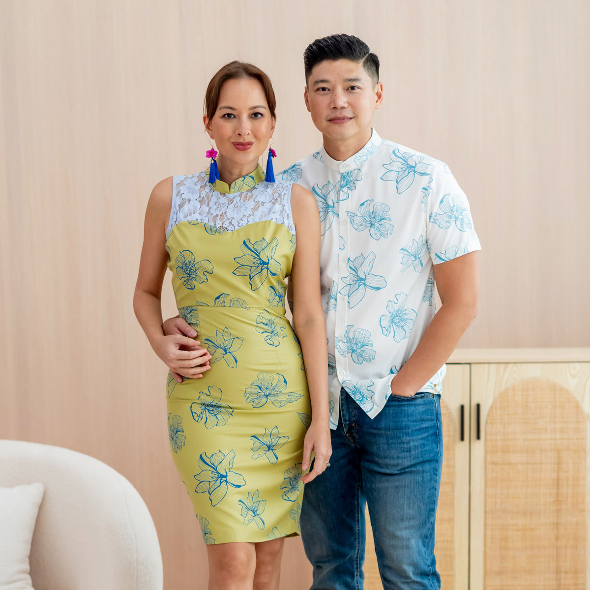Spring Series - Ladies Cheongsam in Jade Magnolia by Le Petit Society — image 2
