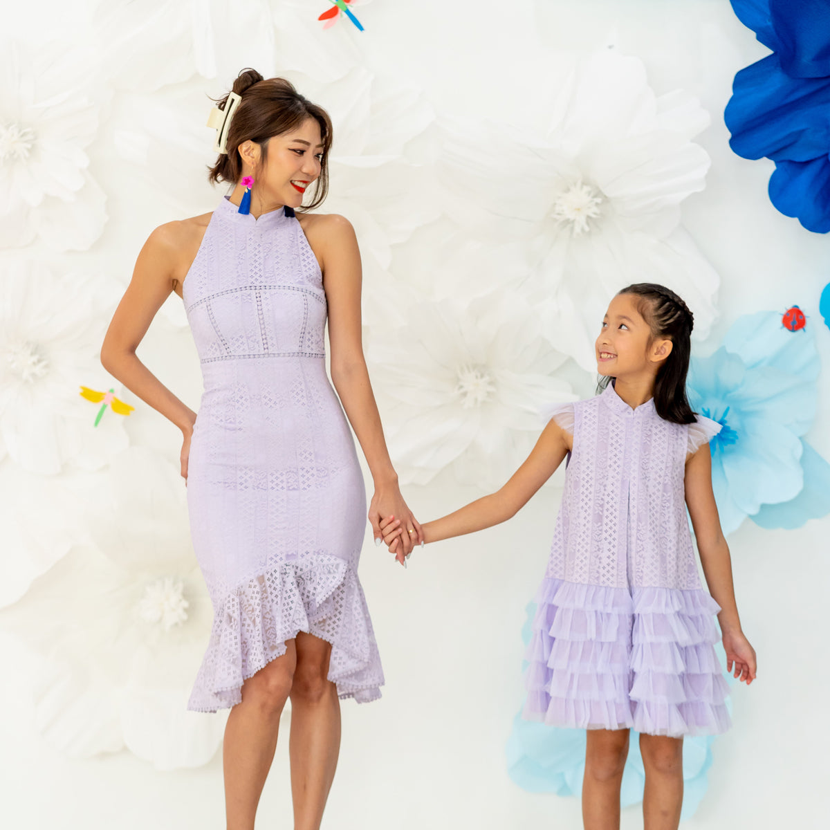 Spring Series - Ladies Halter Dress in Purple Lace by Le Petit Society — image 4