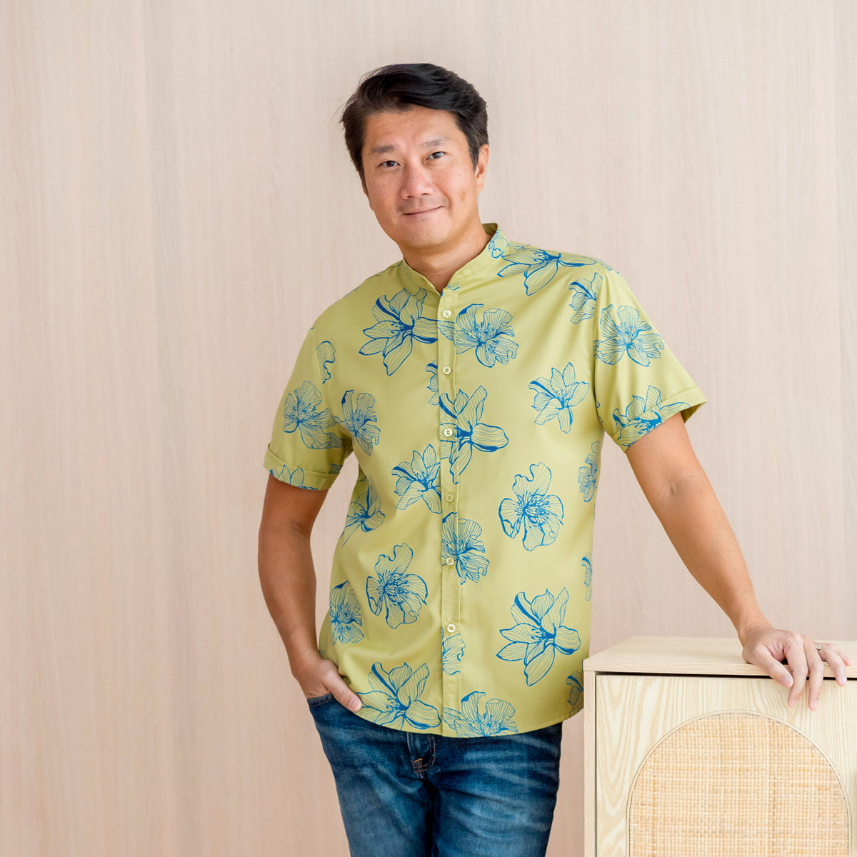 Spring Series - Men's Shirt in Jade Magnolia - Classic Fit by Le Petit Society — image 10