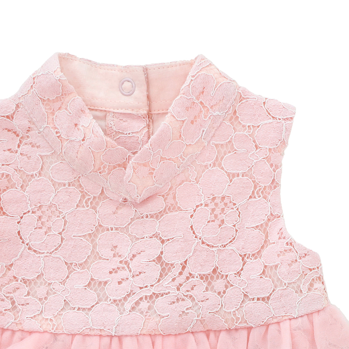 Spring Series - Baby Girl Tiered Dress in Pink Lace by Le Petit Society — image 5
