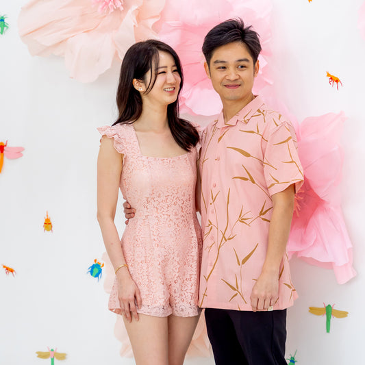 Spring Series - Ladies Romper in Pink Lace by Le Petit Society