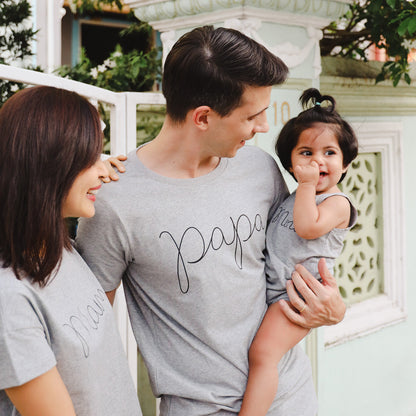 Family Tees - Papa Tee in Dark Grey by Le Petit Society — image 4