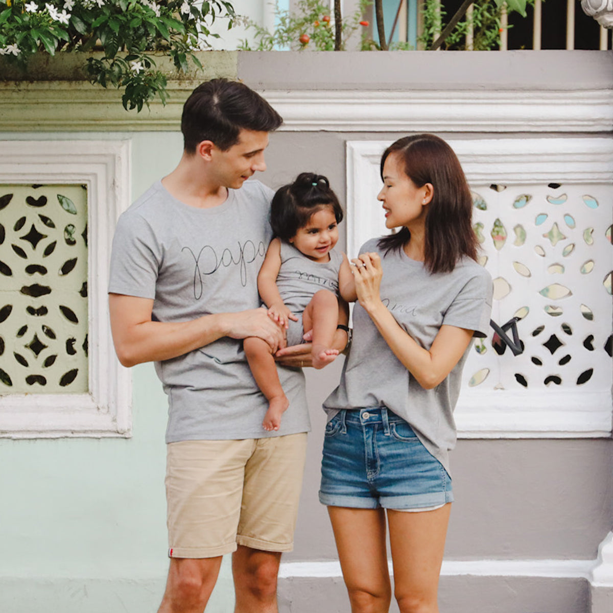 Family Tees - Papa Tee in Dark Grey by Le Petit Society — image 9