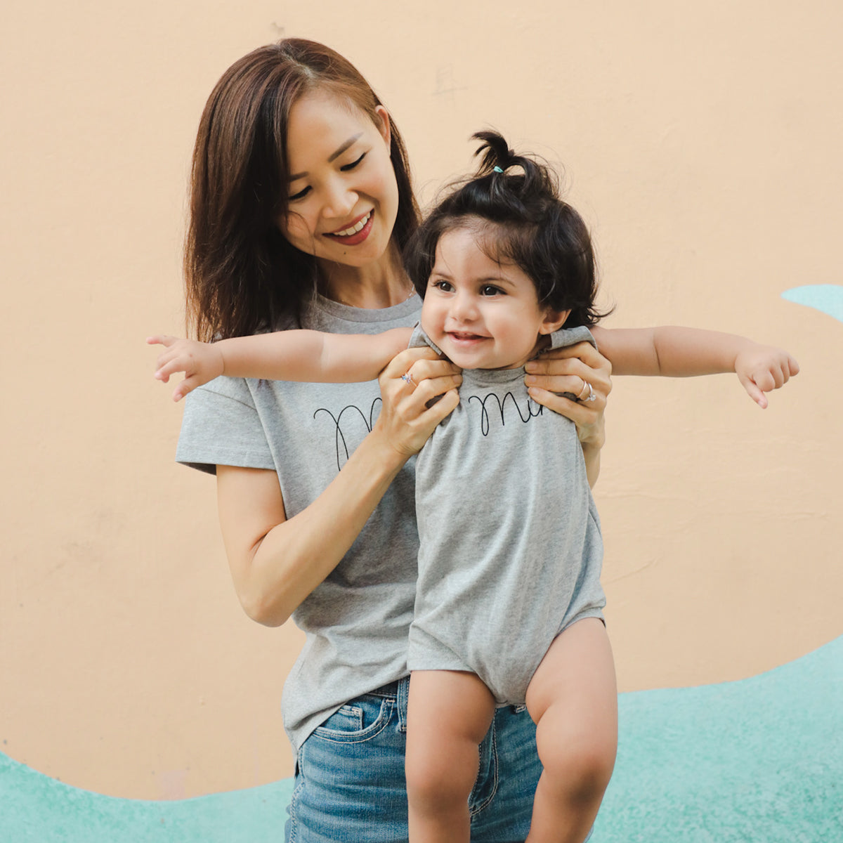 Family Tees - Mini Baby Sleeveless Romper in Dark Grey by Le Petit Society — image 3