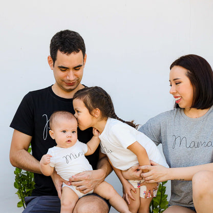 Family Tees - Mini Kids Tee in White/Black by Le Petit Society — image 6