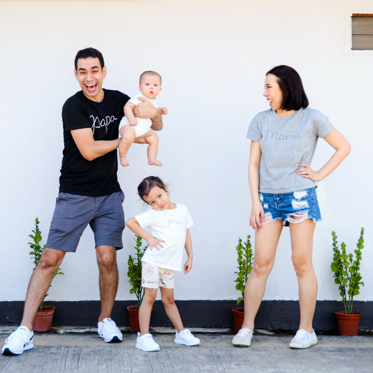 Family Tees - Mini Kids Tee in White/Black by Le Petit Society — image 5