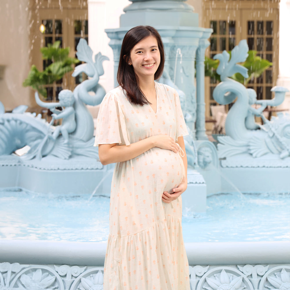 Le Petit Society x Ohhdivine - Ladies Tiered Dress in Cream (Nursing-Friendly) — image 3