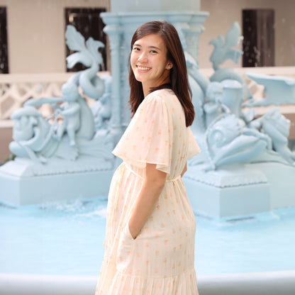 Le Petit Society x Ohhdivine - Ladies Tiered Dress in Cream (Nursing-Friendly) — image 2