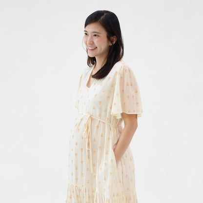 Le Petit Society x Ohhdivine - Ladies Tiered Dress in Cream (Nursing-Friendly) — image 6